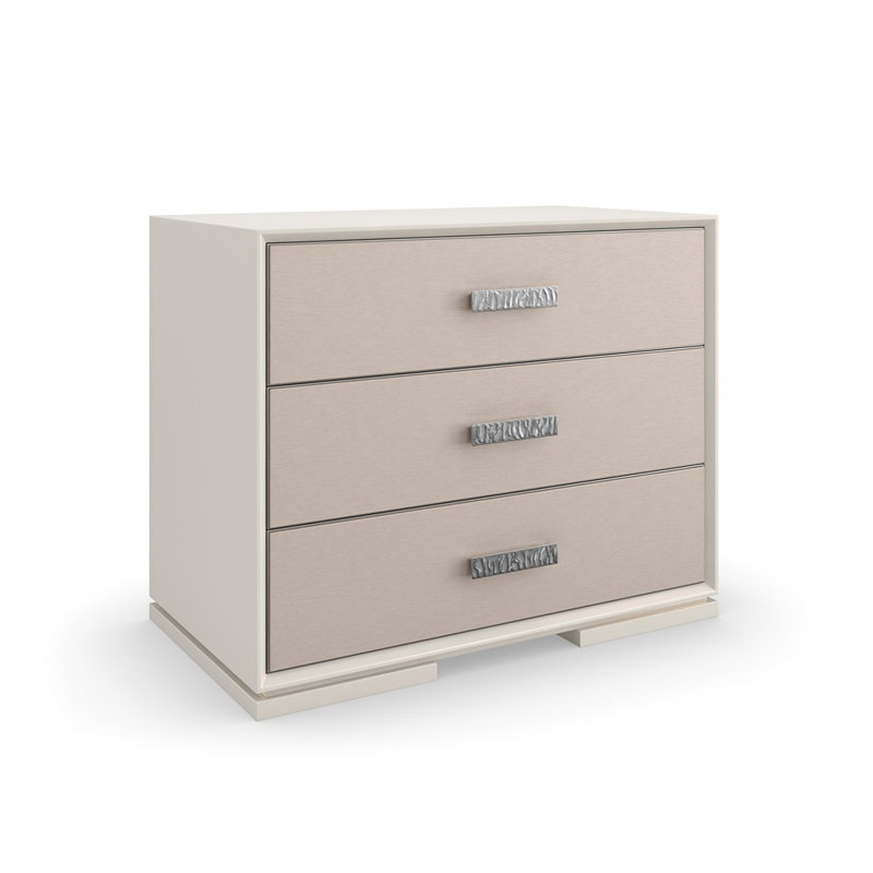 Silver Lining 3 - Drawer Solid Wood Nightstand