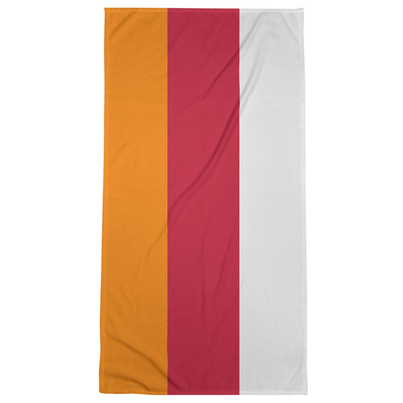 Denver Throwback Football Stripes , Red/Orange/Off White, Poly/Cotton, Beach Towel