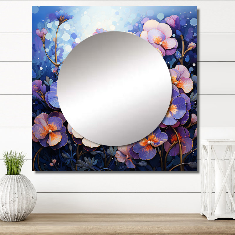 Miroir mural Elmen - Pansies, 29 po x 29 po