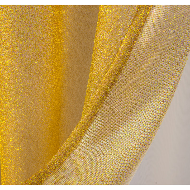 Paire de rideaux semi-transparents avec œillets Stardust, Or