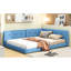 Lit plateforme double tapissier avec hublots, bleu - pour la décoration de la chambre à coucher-1166656437-1166656439
