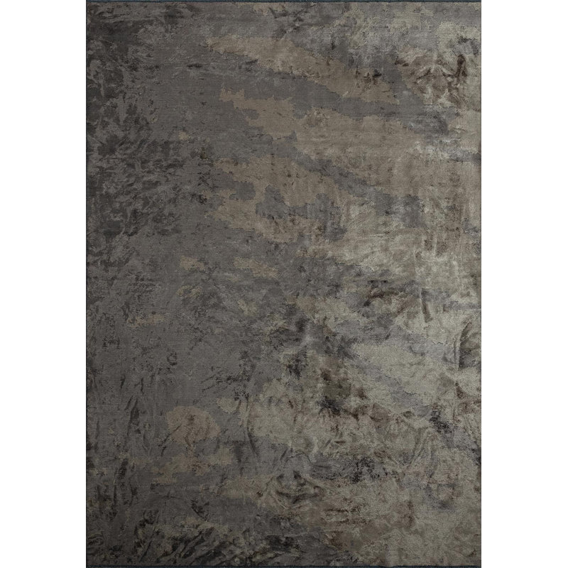 Modern Abstract Two Tone Area Rug, Rectangle 9'10" x 14'