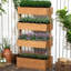 Boîte à fleurs en bois à 4 niveaux - Orange pour jardin d'herbes d'extérieur