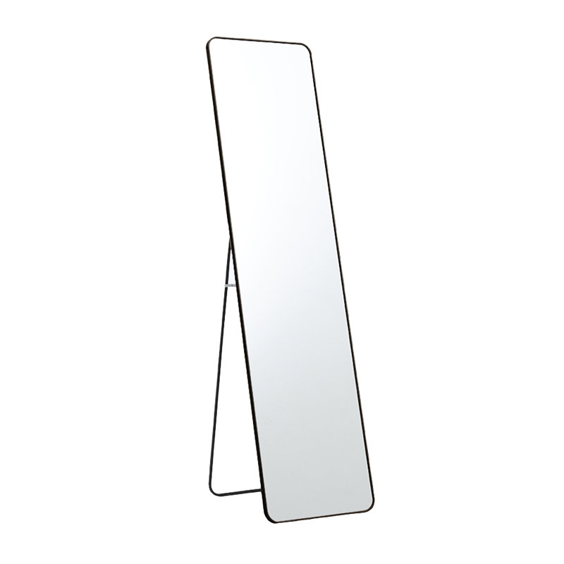 Metal Rectangle Mirror, 157 cm H x 47 cm W, Black