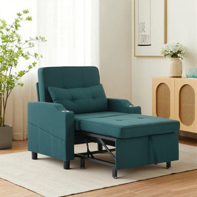 Fauteuil-lit convertible compact 3-en-1 avec chargement USB et Type-C