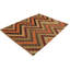 Tapis en laine chocolat/orange en laine fait main kilim one-of-kind Sinclair