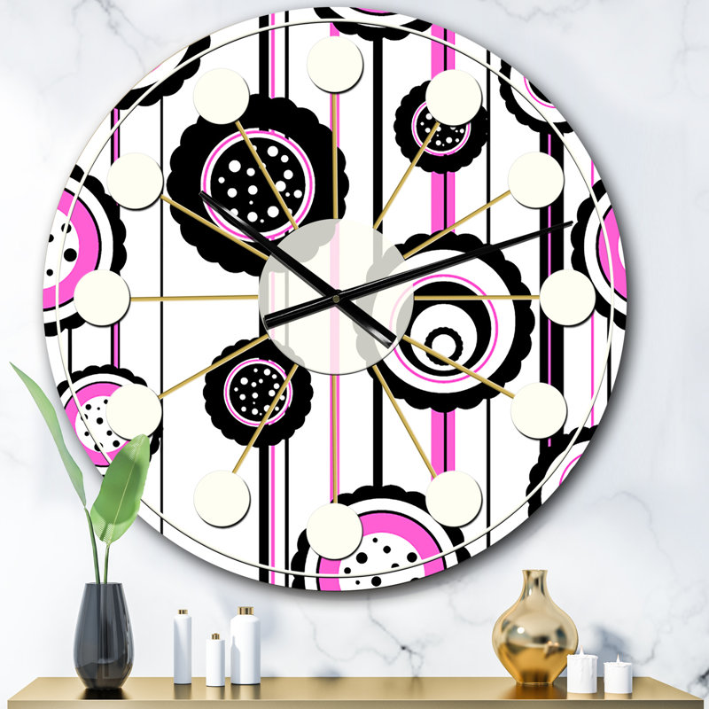 Horloge murale circulaire Mid-Century, Surdimensionné