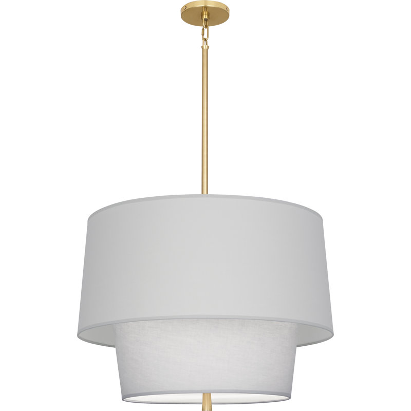 Decker 3 - Light Pendant, Modern Brass, Pearl Gray