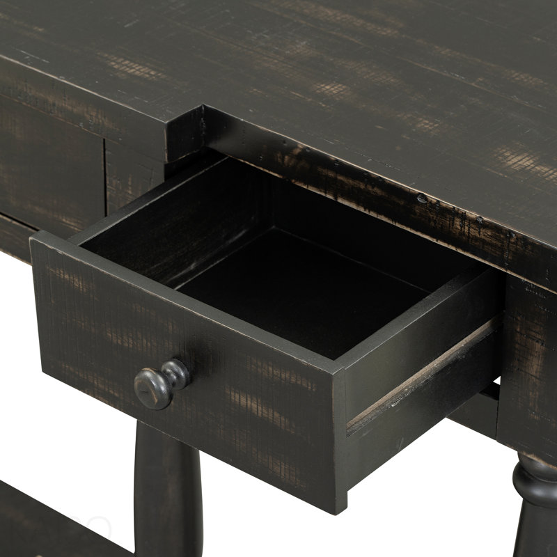Console rétro pour chambre de salon avec 4 tiroirs de rangement et 1 tablette