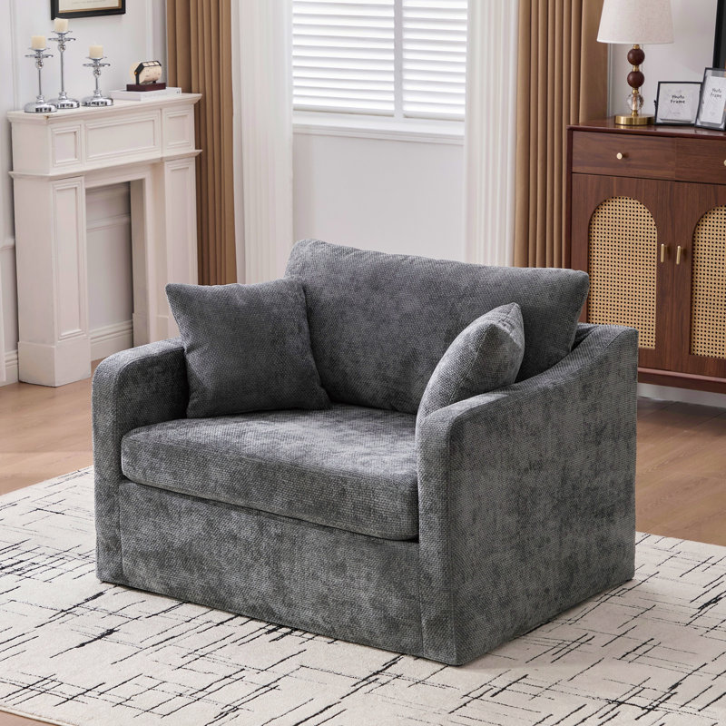 Chaise d'appoint rembourrée avec coussins, Charcoal