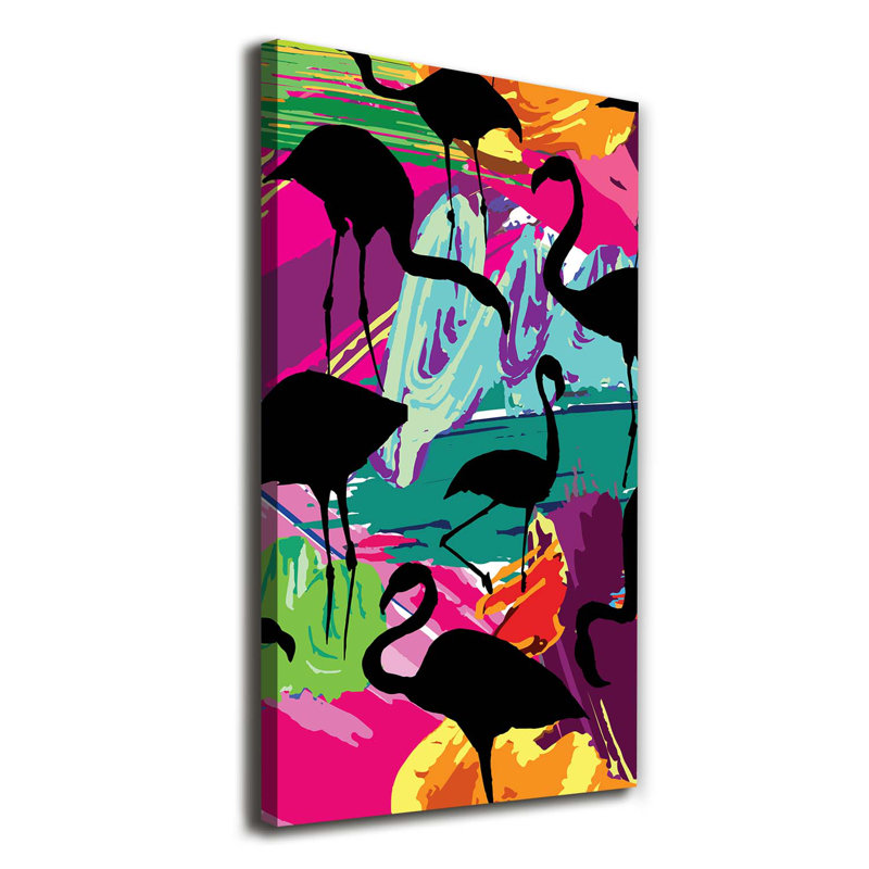 Flamingos - Wrapped Canvas Print