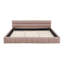 Structure de lit tapissier avec tissu épais, lit plateforme en chenille avec tête de lit et structure solide, aucun sommier requis-346063422