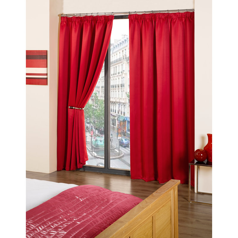 Cozine Blackout Curtain Pair, Red, 168 W x 183 D cm