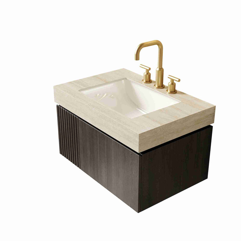 Meuble-lavabo mural, 30", Espresso, Beige