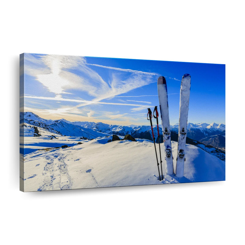 Snowy Mountain Ski Trip sur toile, H 24 po x l 36 po x P 1,25 po