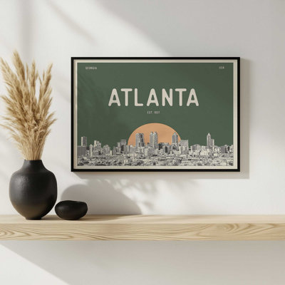 «Atlanta Skyline Peach» par Deny Designs, reproduction d'art