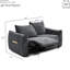 Fauteuil inclinable de salon moderne, lin gris foncé et équipement portuaire avec