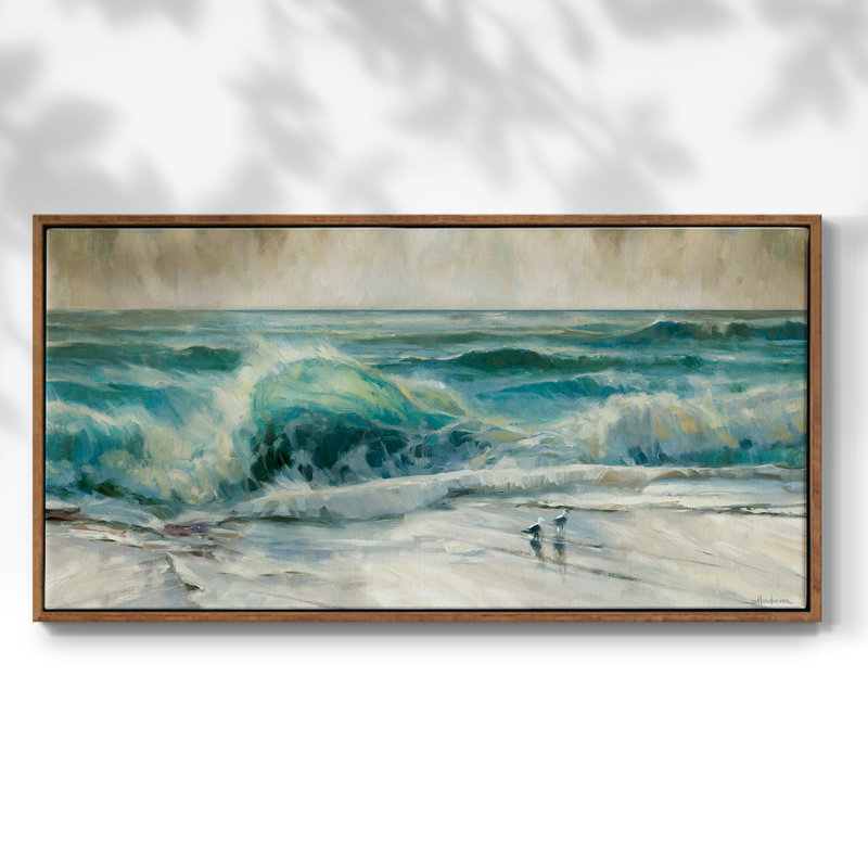 Water Music - Toile tendue avec châssis, prête à accrocher, H 17 po x l 33 po, Noyer