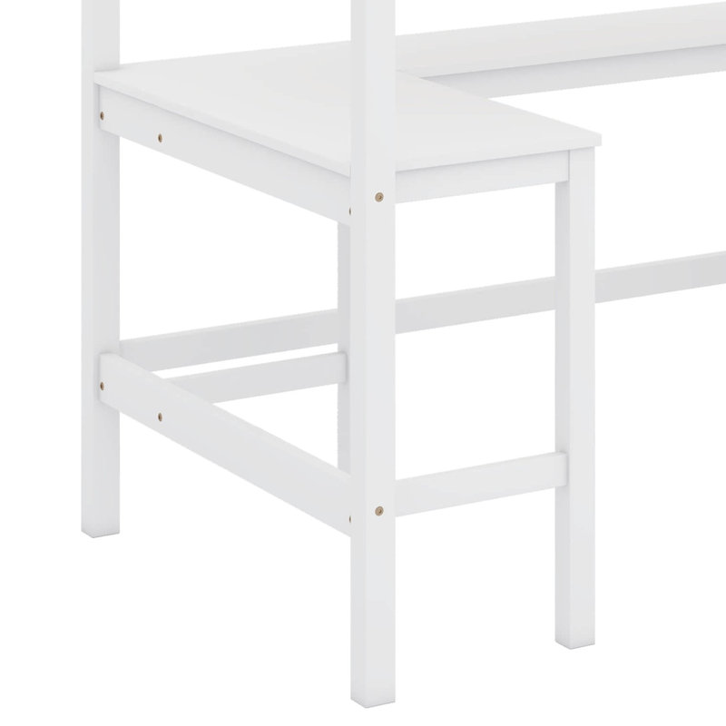 Lit mezzanine simple avec tablettes et bureau