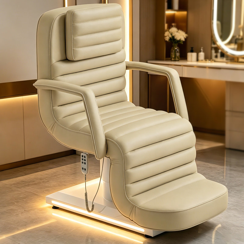Lit de massage électrique à hauteur réglable, dossier et repose-jambes, table de massage professionnelle avec télécommande et commande au pied, boutons à DEL