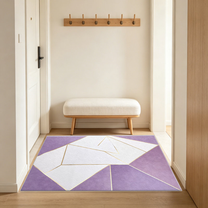 Lavender Gold Geometric carpet-easy to clean, machine-washable, soft and comfortable; suitable for door mats, kitchens, living rooms, bedrooms, corridors, and laundry areas. Easy to clean, durable carpet for home decoration.