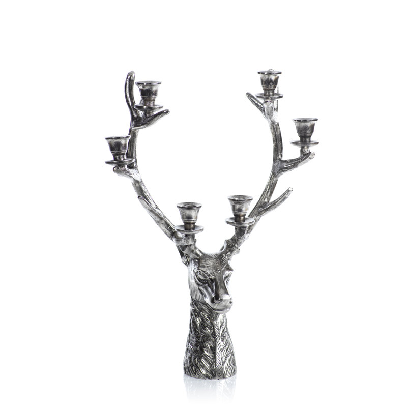 Metal Tabletop Candelabra, 24" H x 16" W x 8" D