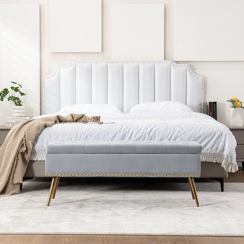 Banc de rangement, Gris, H 18 po x l 46 po x P 15,5 po