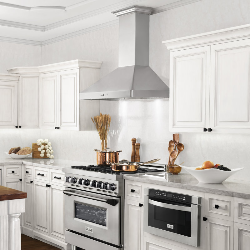 30'' Stainless Steel Wall Mount Range Hood with Charcoal Filter