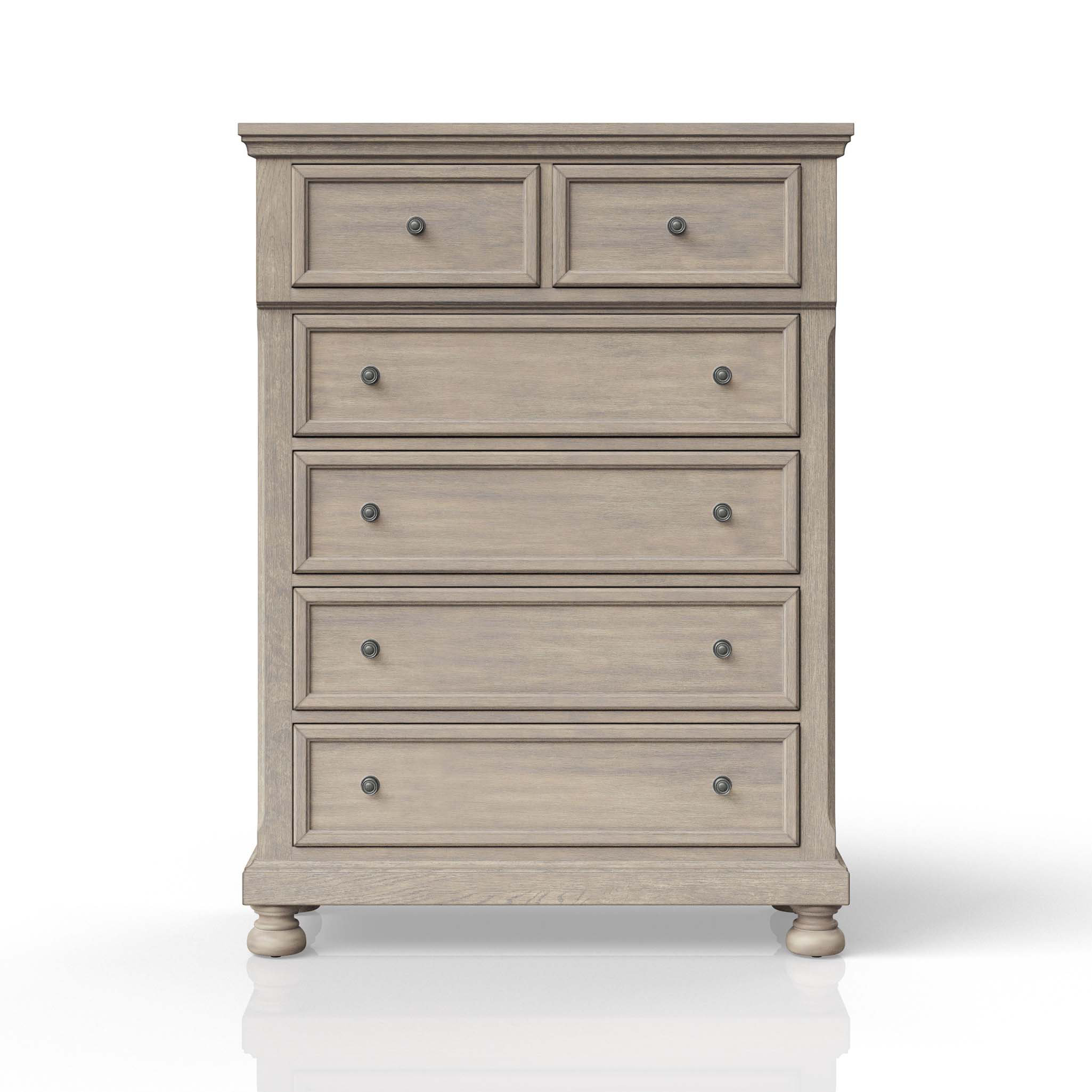 Canora Grey Antique Gray 5 Drawer Chest | Wayfair