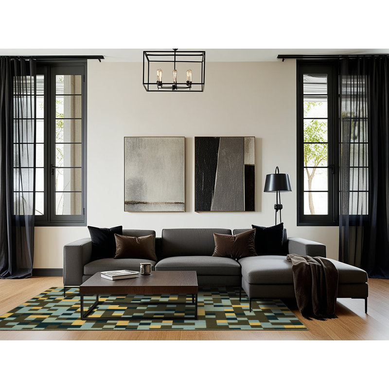 Fragmented Flora Rug, Square 8'