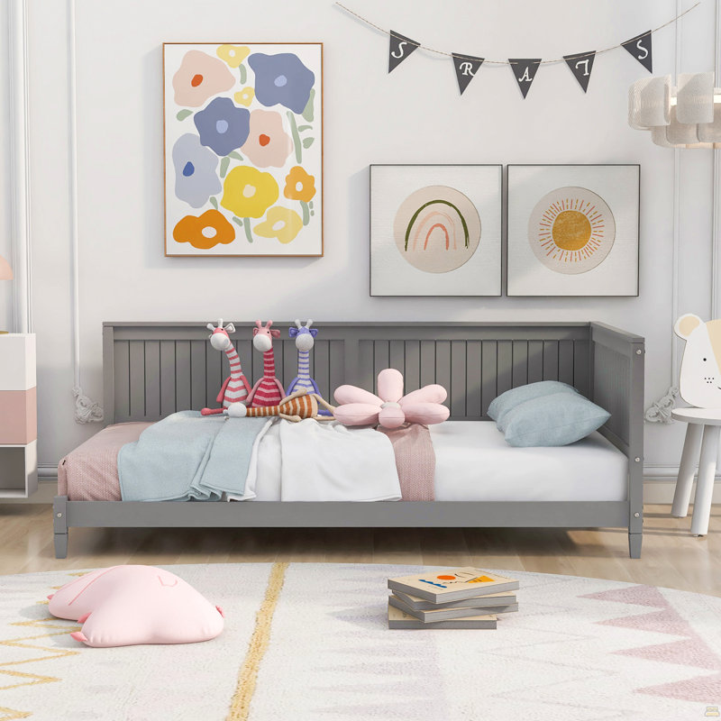 Watsons Size Wood Daybed/Sofa Bed, Gray, Twin