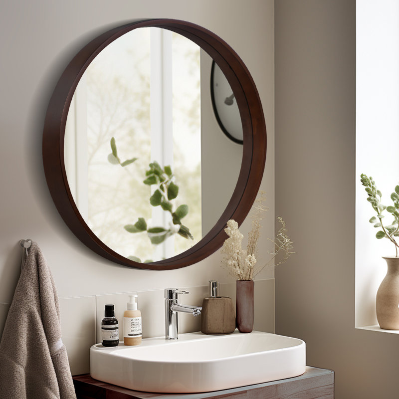 Miroir Karrina, Noyer, 32 po x 32 po