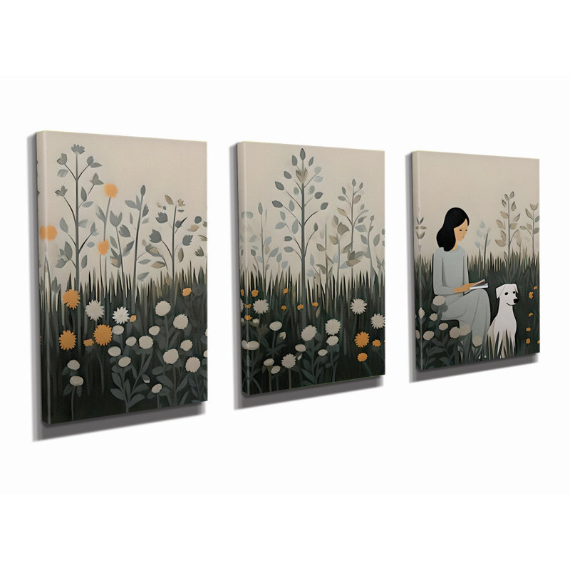 Stunning 3-Piece Decorative Canvas Painting Set, 11.8 x 15.7 inches Each | 50% Cotton / 50% Polyester, Digital Printing on Canvas | Elegant Wooden Frame (0.8 x 1.2 inches), Perfect for Home Décor & Art Lovers