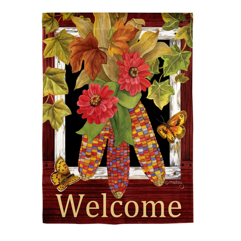 Drapeau de jardin d'automne en suède de maïs
