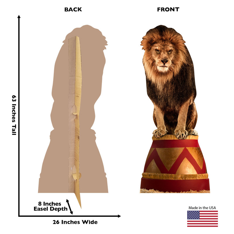 Life-Size Circus Lion Cardboard Stand-Up, 63" x 26"
