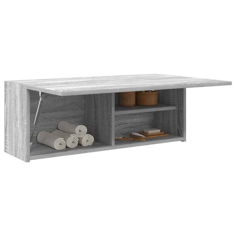 Wall Bathroom Storage, 11.8"H x 9.8"W x 31.5"L, Grey Sonoma