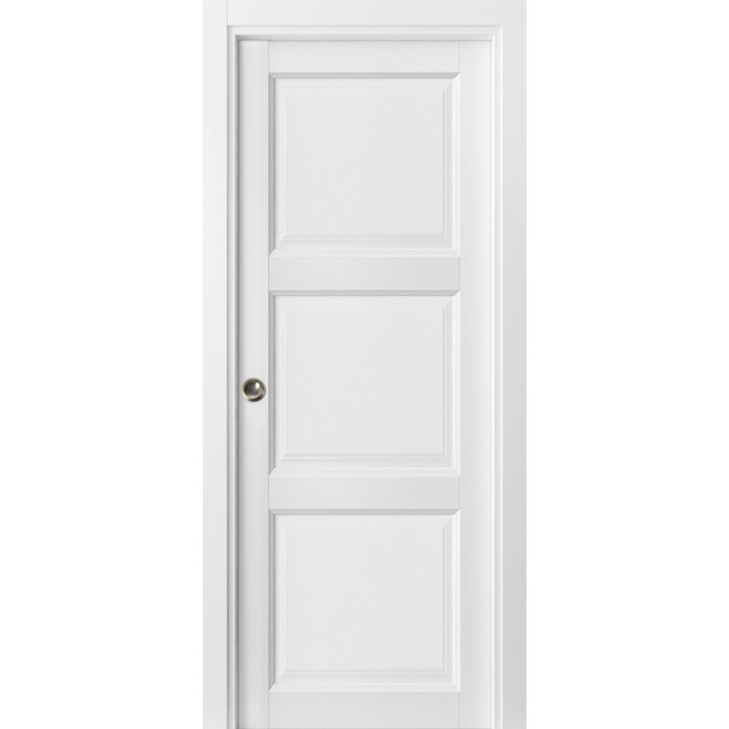 Porte de placard coulissante à panneaux Lucia, 18 po x 80 po