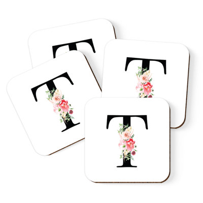 Sous-verre à motif floral rosé