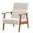 Upholstered Solid Wood Armchair with Ottoman-777874607