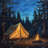 Tent - 32"x32" art on canvas