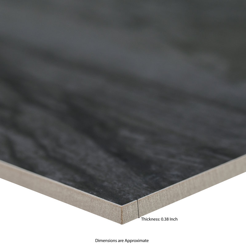 Marnix 24 in. x 48 in. Matte Porcelain Stone Look Floor and Wall Tile, Cinder