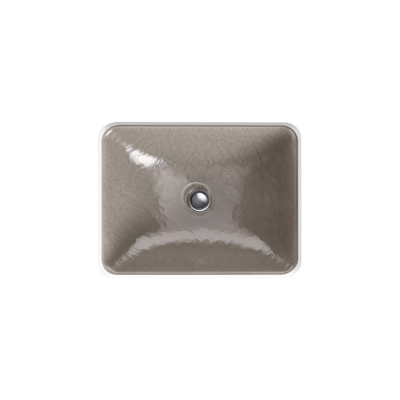 Yepsen Glass Undermount Bathroom Sink, Brown