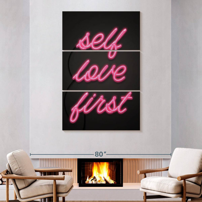 Neon Self Love First, 74" H x 48" W