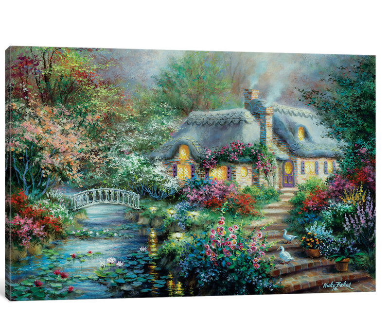« little river maison », reproduction d’art sur toile, H 12 po x l 18 po x P 1,5 po