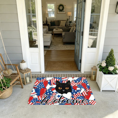 Tapis d'entrée de style patriotique 20 po x 32 po Pet