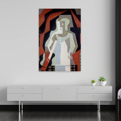 Pierrot, 1919 Abstract Contemporary Wall Art Print by Juan Gris - Wrapped Canvas Print