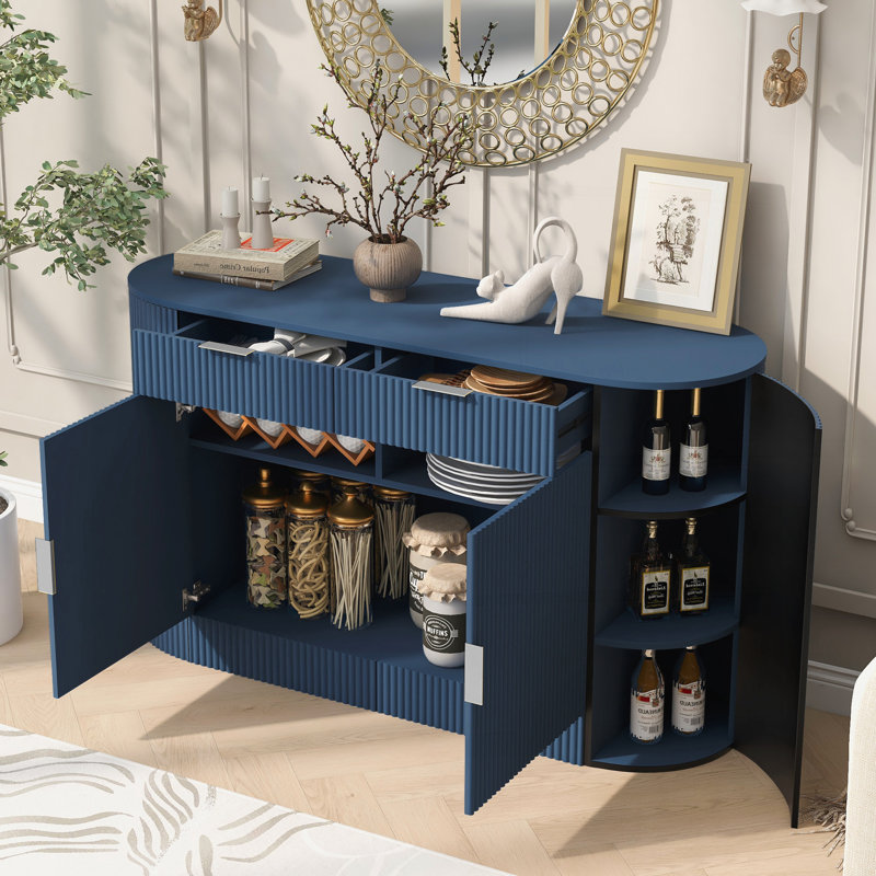 Armoire de rangement moderne 55,1 ", Marine