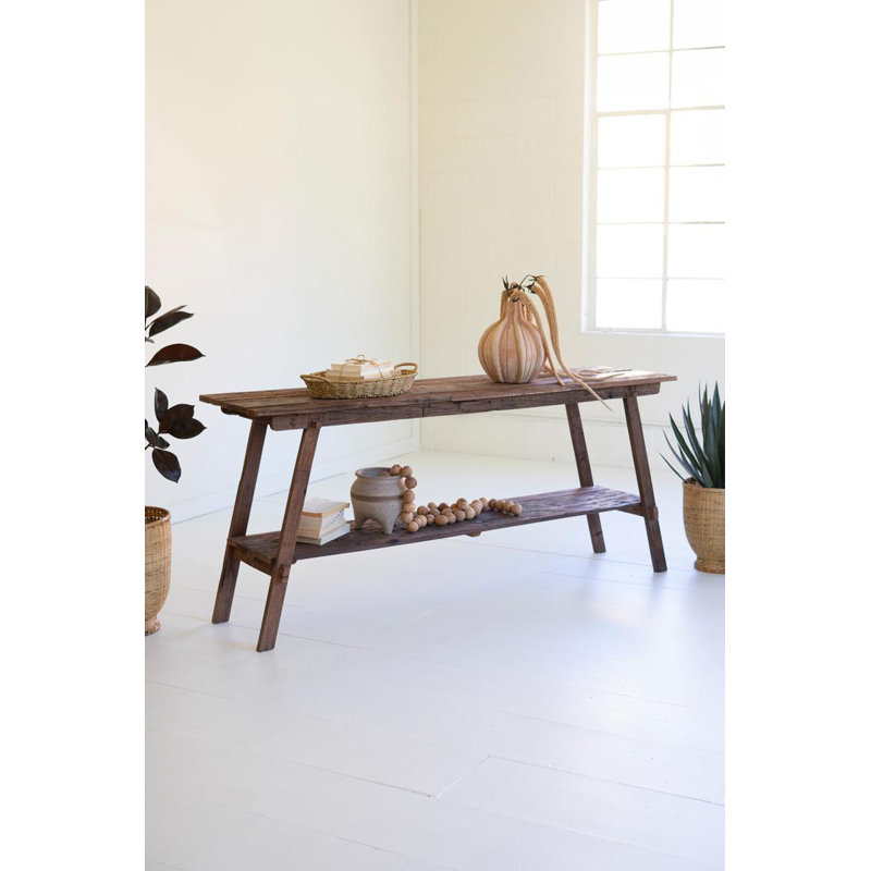 RECLAIMED WOOD CONSOLE WITH LOWER SHELF