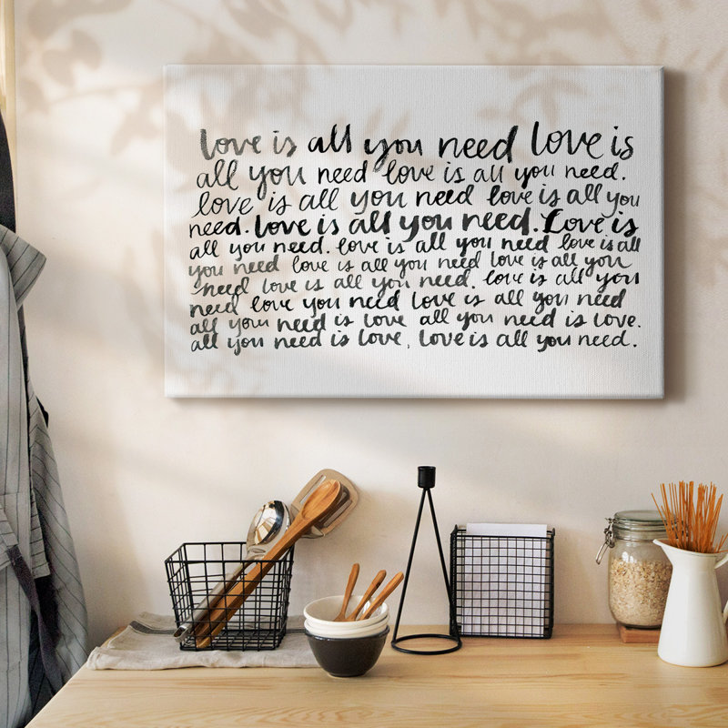 Écriture avec amour, toile tendue I-Gallery, H 12 po x l 18 po