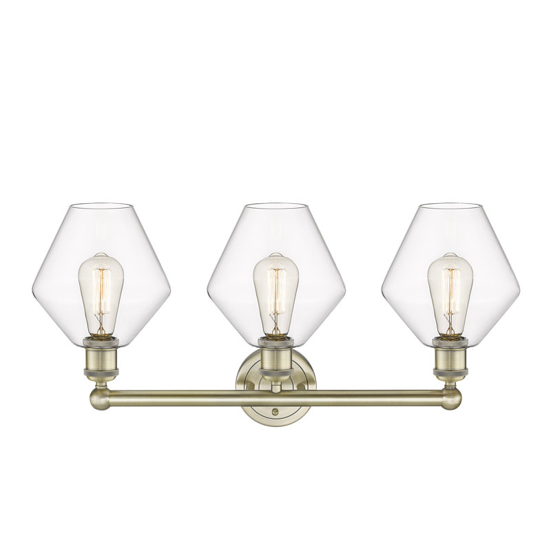 Éclairage pour meuble-lavabo 3 lumières Amylea, Clair, Laiton antique